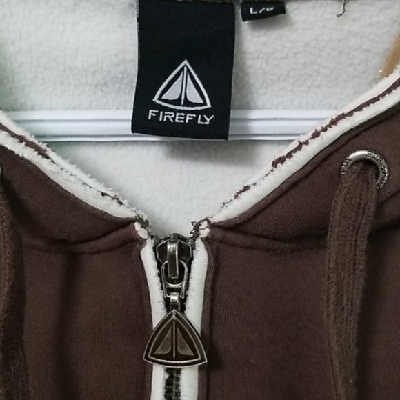 Firefly Men's Brown Fleeced Lined Hoodie With Spell Out Unisex - Picture 4 of 6